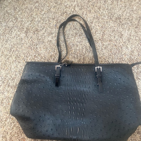 Dasien Women's Ostrich Large Handbag/Tote Black - Picture 2 of 15